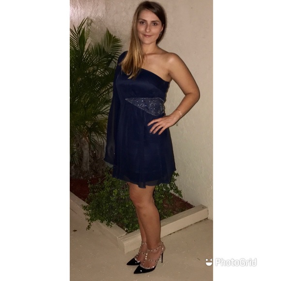 Free People Deep Sapphire one shoulder dress - Picture 4 of 12